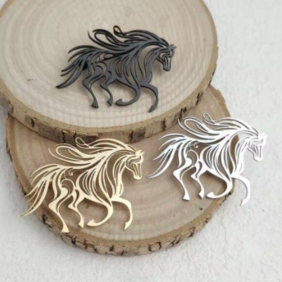 🍏50% OFF/3+...Stainless Steel Horse Brooch - Picture 3 of 9